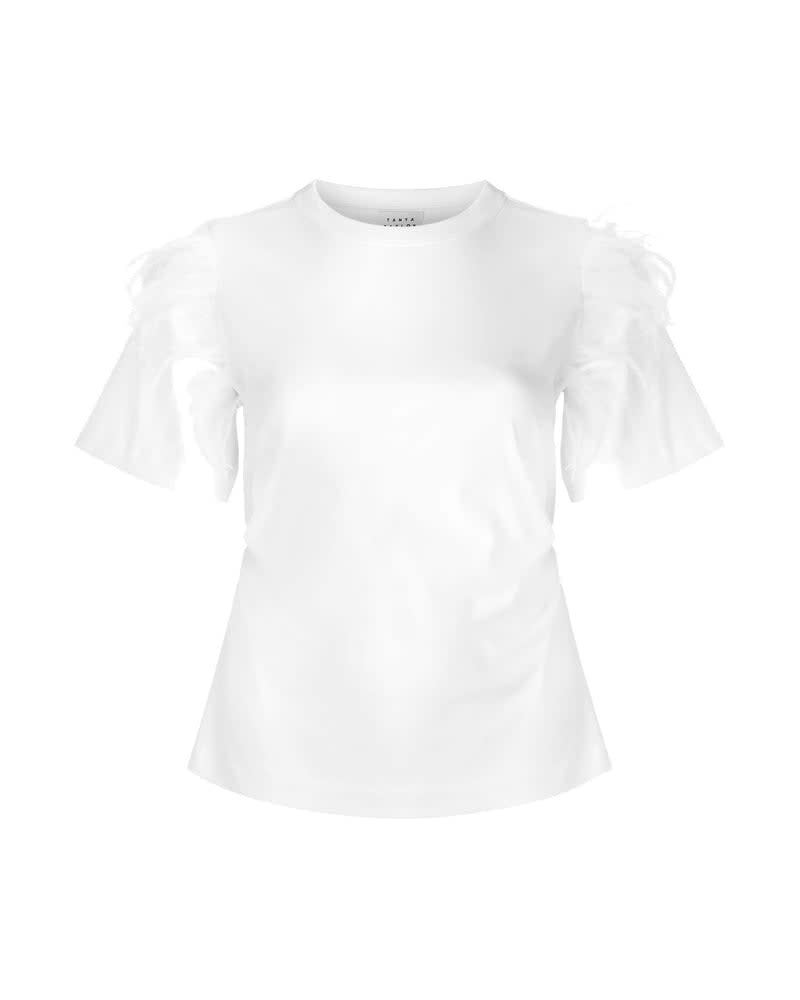 Front of a size 1X Lydia Feather Top in White by Tanya Taylor. | dia_product_style_image_id:228917